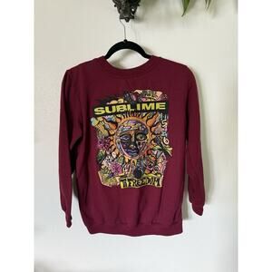 Sublime Burgundy Multicolor‎ Graphic Women’s Crewneck Sweatshirt Size Large